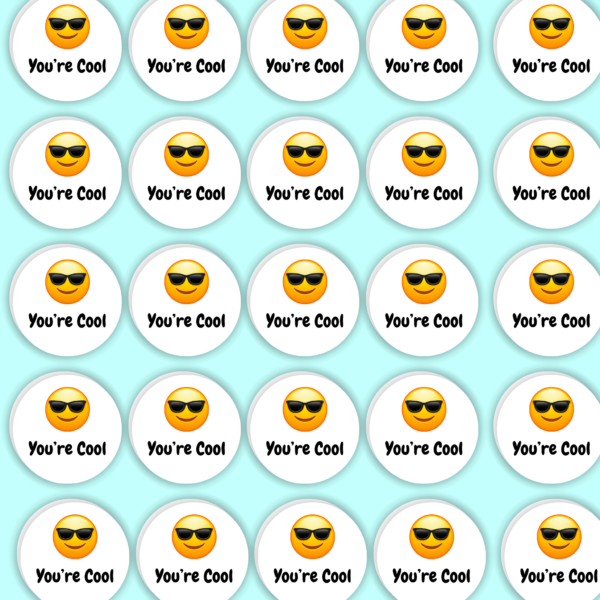 Round Cool Emoji Name Labels