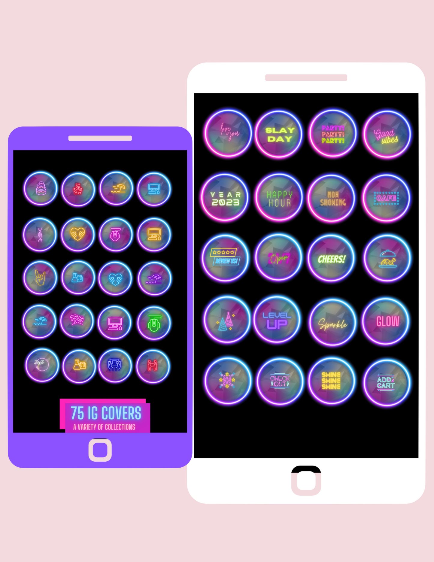 NEON INSTAGRAM HIGHLIGHT ICONS