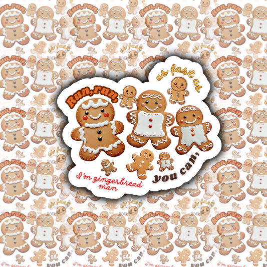 Run Run Gingerbread Sticker