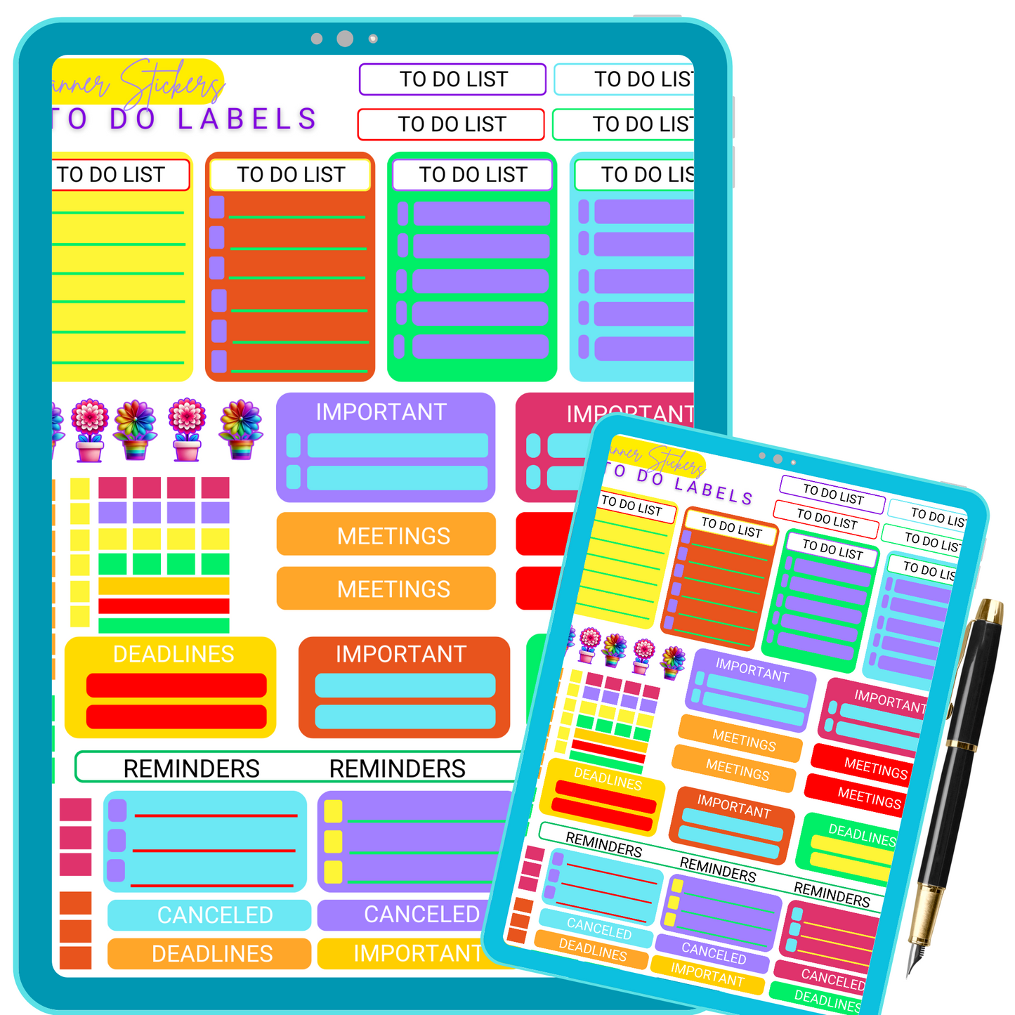 Neon Color Pop Planner Stickers