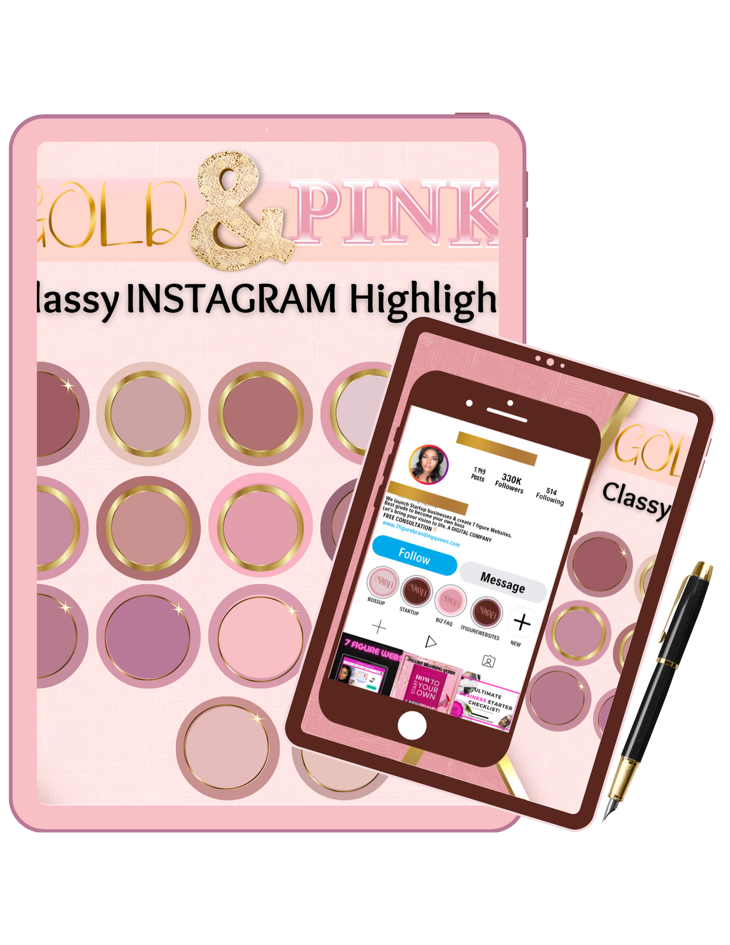 GOLD BLUSH INSTA HIGHLIGHT ICONS