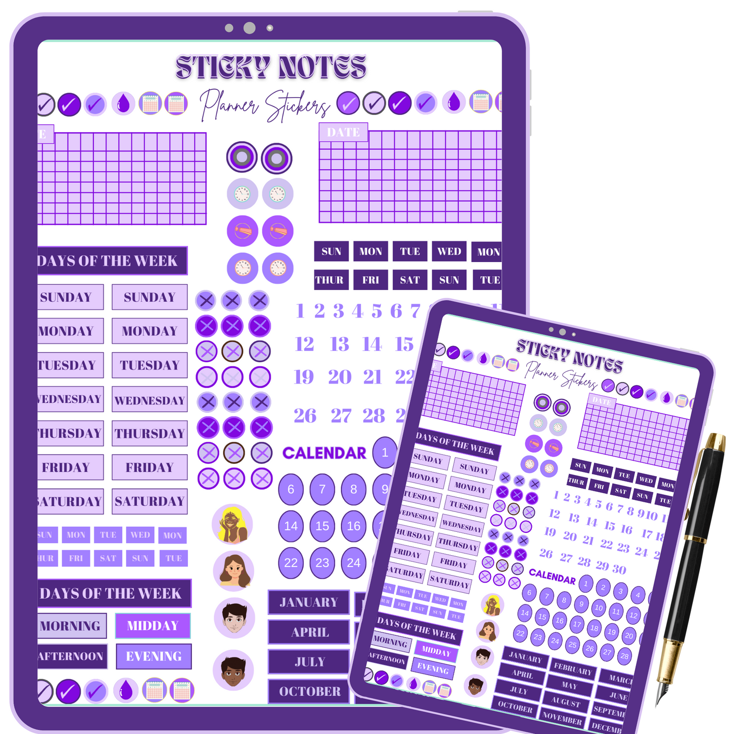 Purple Rain Planner Stickers