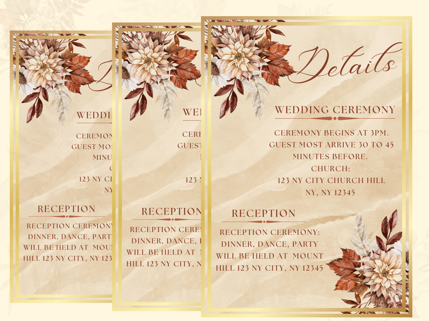 Editable Boho Wedding Invitation Bundle