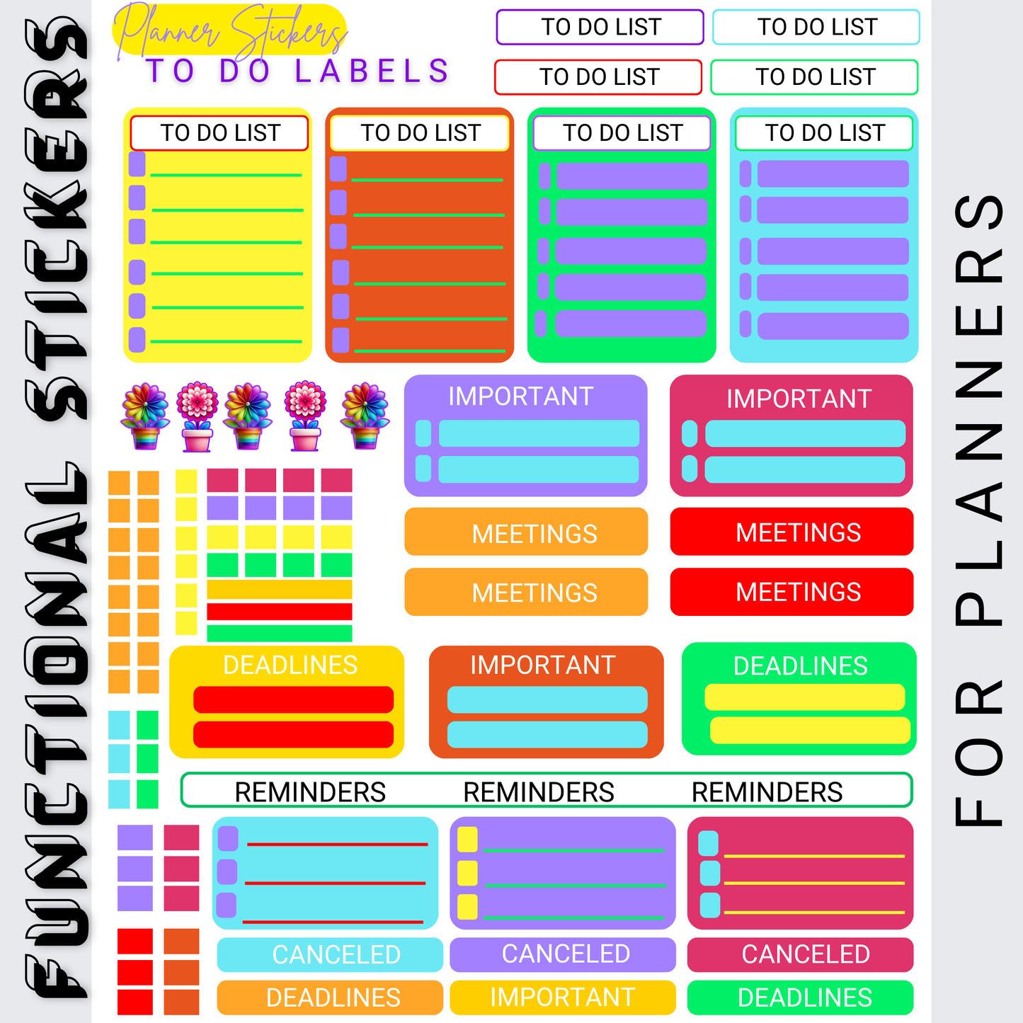 Neon Color Pop Planner Stickers