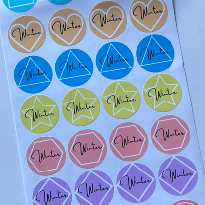 Round Geometric Rainbow Name Label