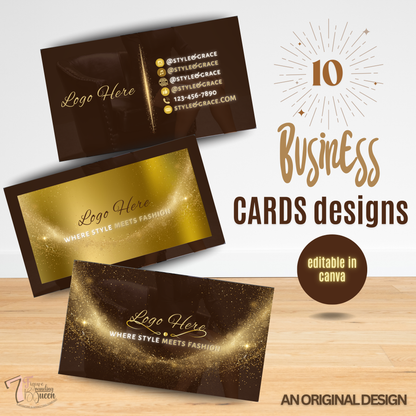 Golden Brown Chic Business Card