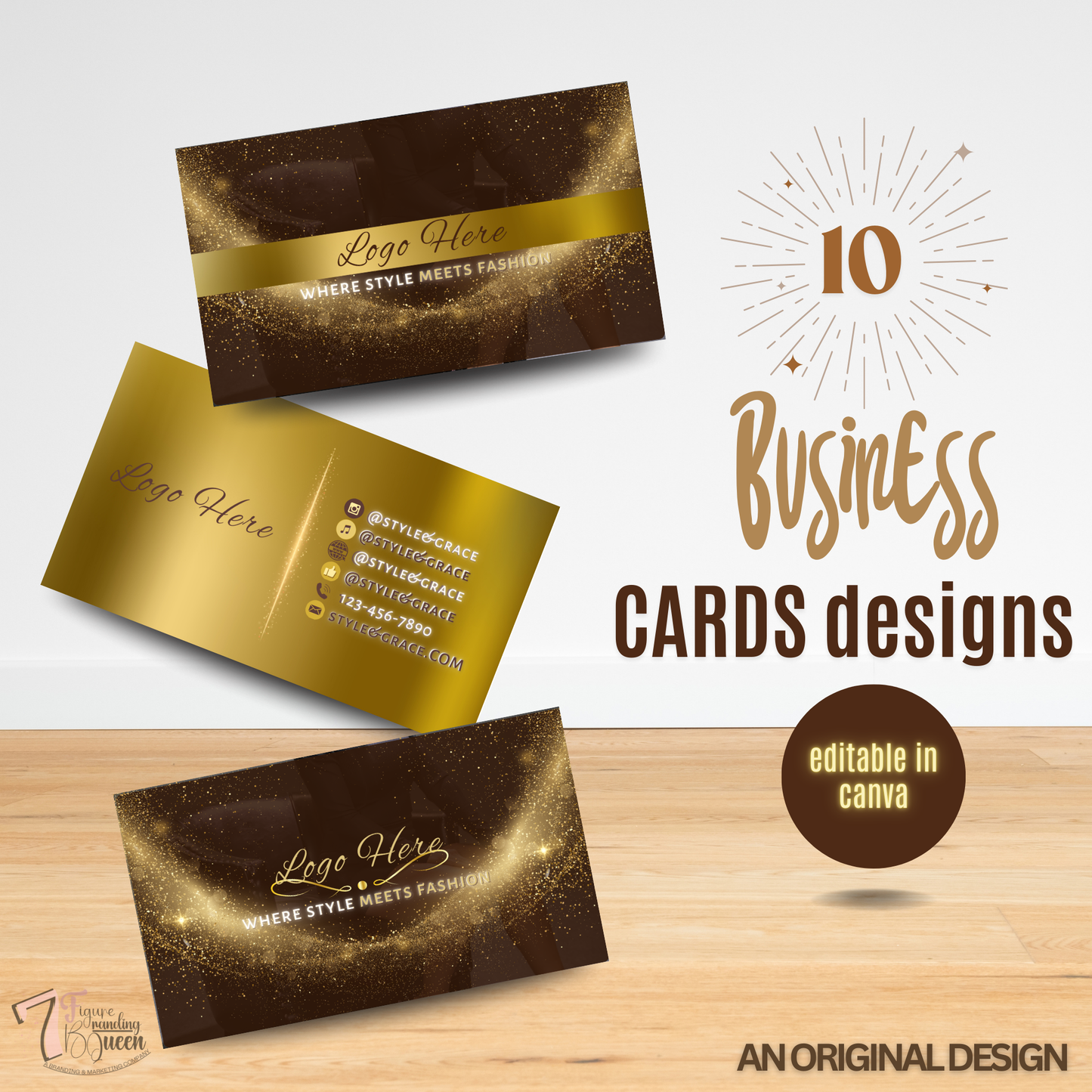 Golden Brown Chic Business Card