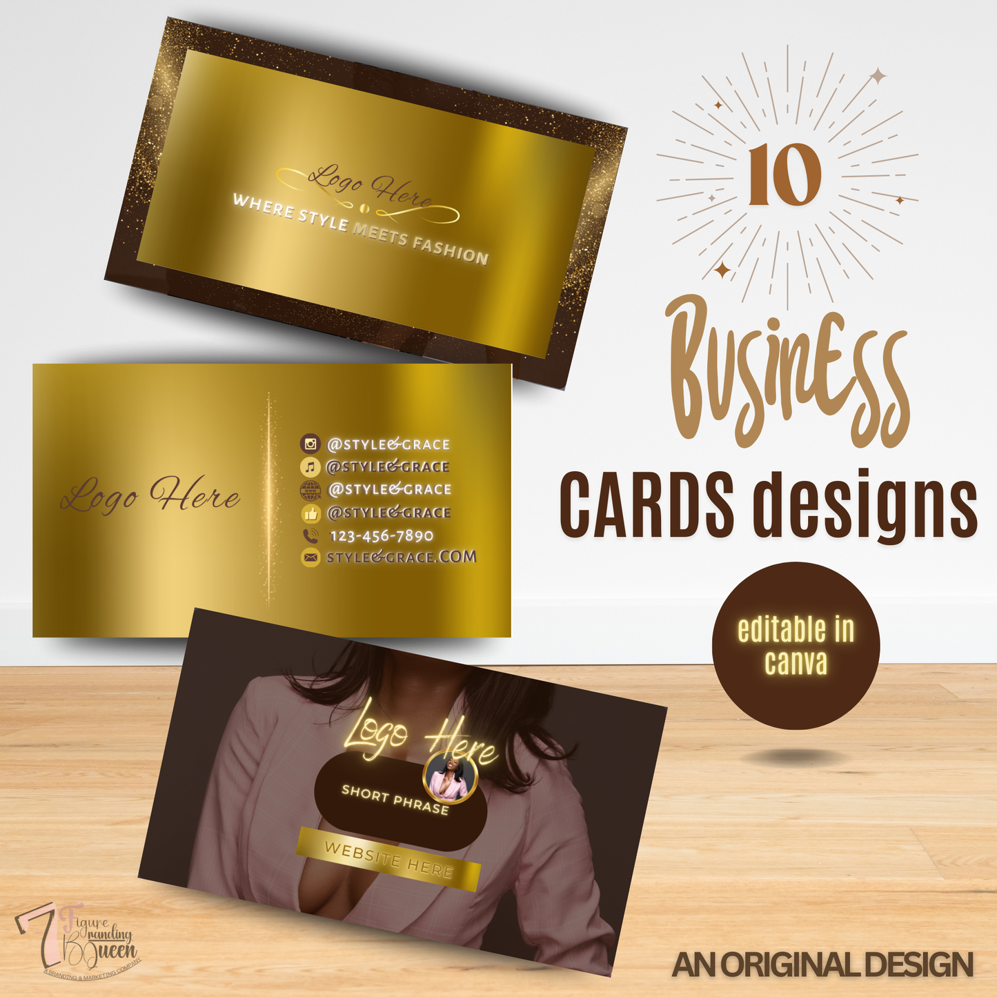 Golden Brown Chic Business Card