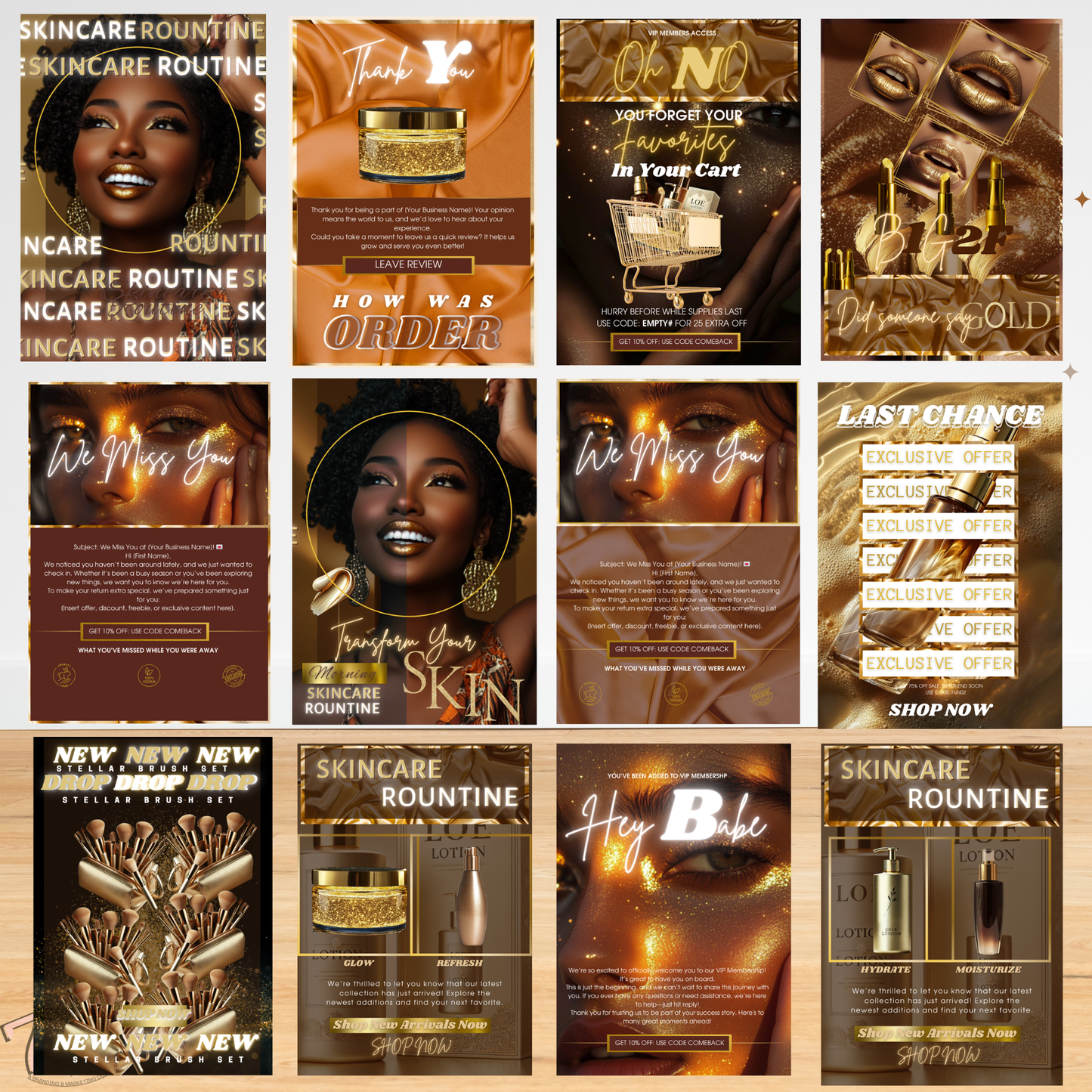 Golden Chocolate Email Templates