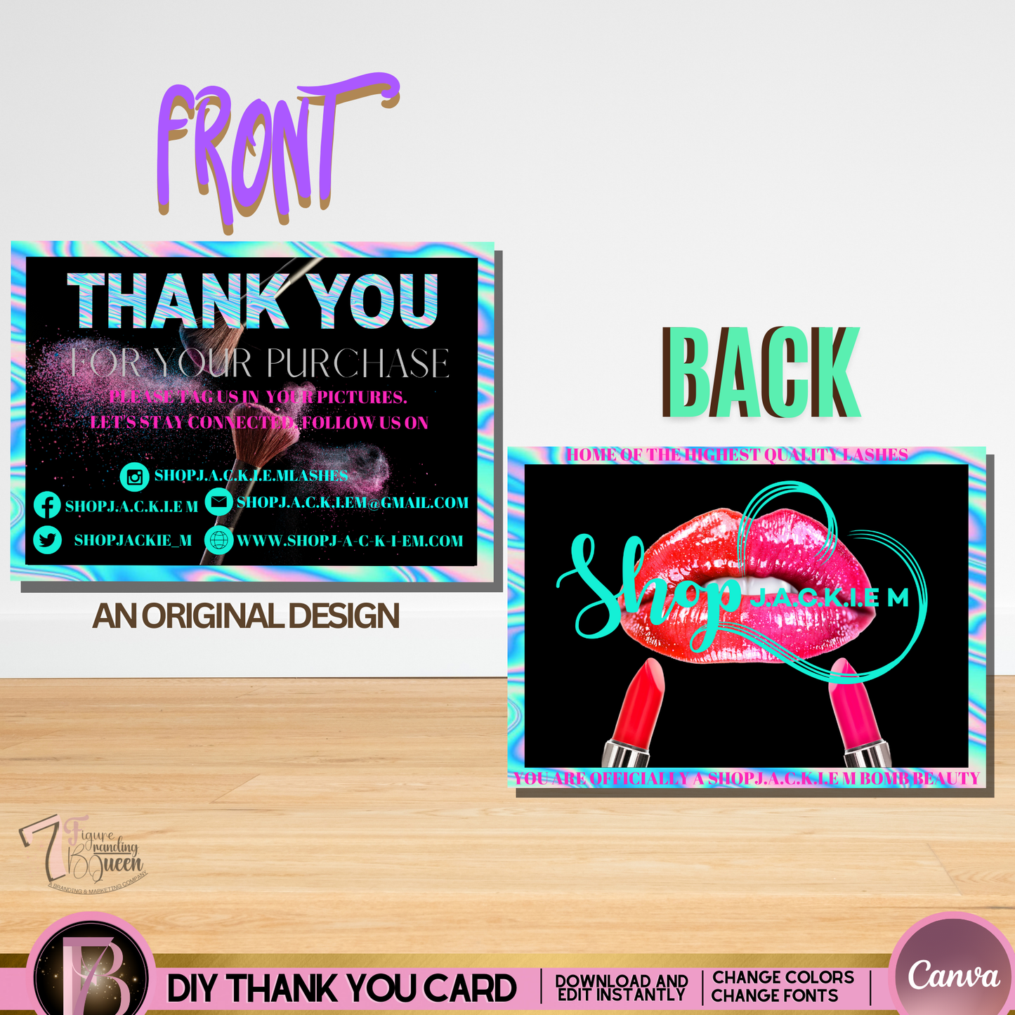 Neon Thank You Card