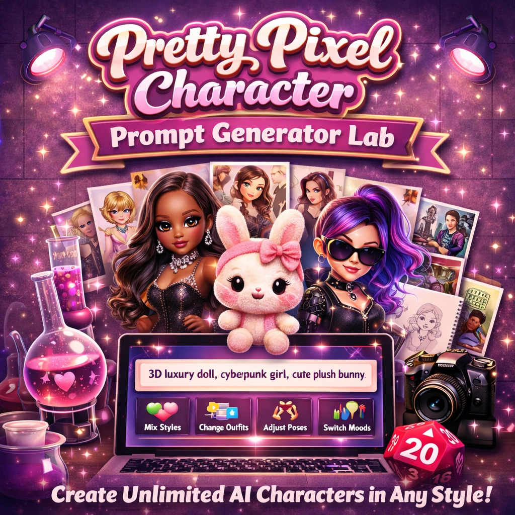 Pretty Pixel Character Prompt Generator