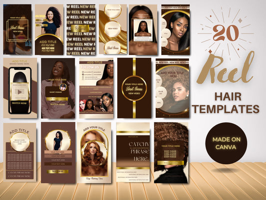 Golden chocolate Hair Instagram Reel Cover Template