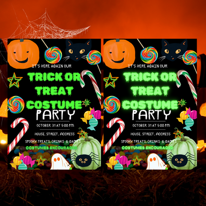 Trick or Treat Halloween Invitation