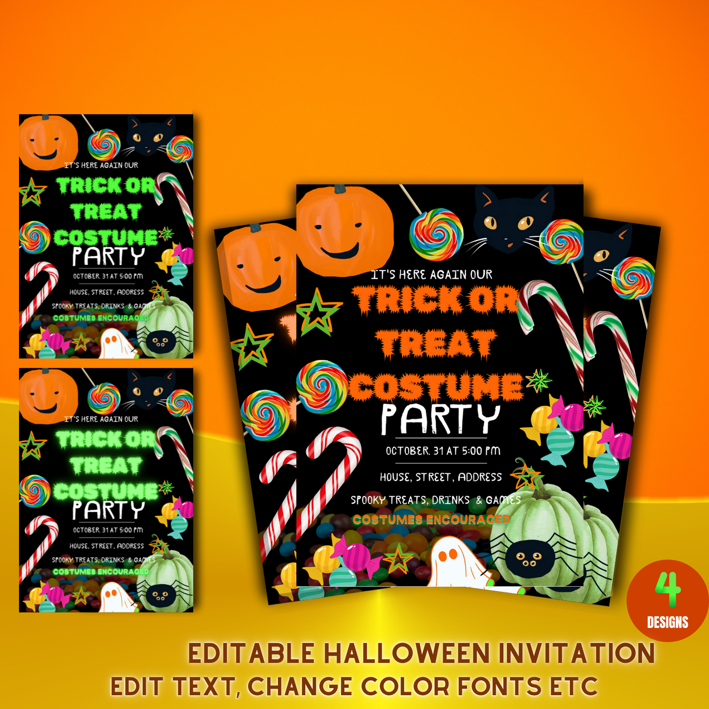 Trick or Treat Halloween Invitation