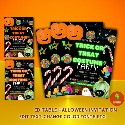 Trick or Treat Halloween Invitation