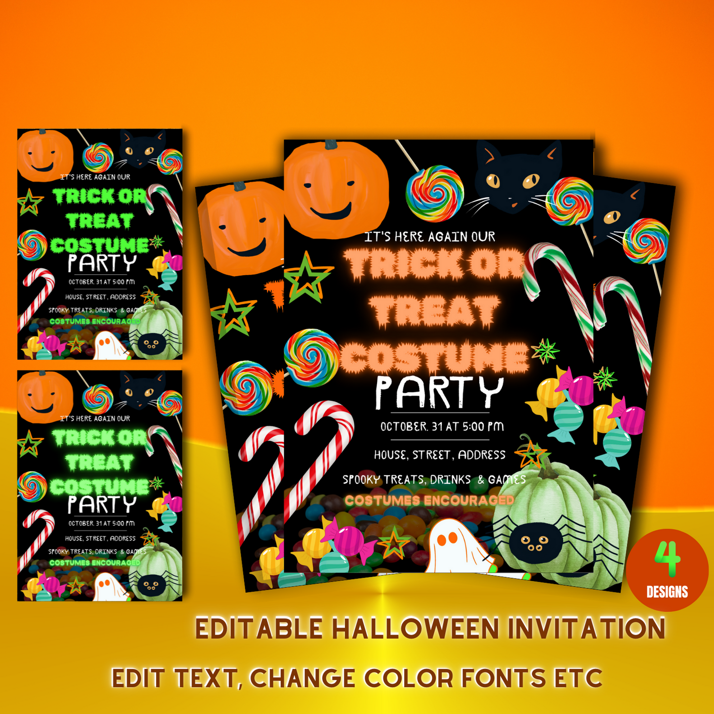 Trick or Treat Halloween Invitation