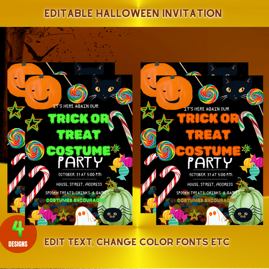 Trick or Treat Halloween Invitation