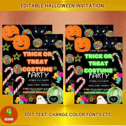 Trick or Treat Halloween Invitation