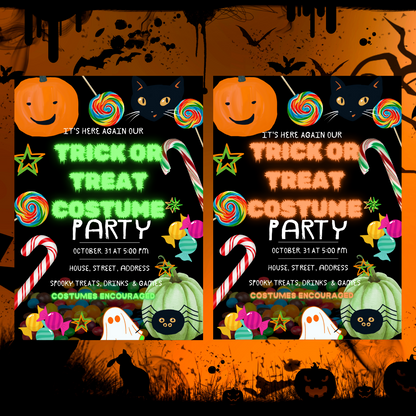 Trick or Treat Halloween Invitation